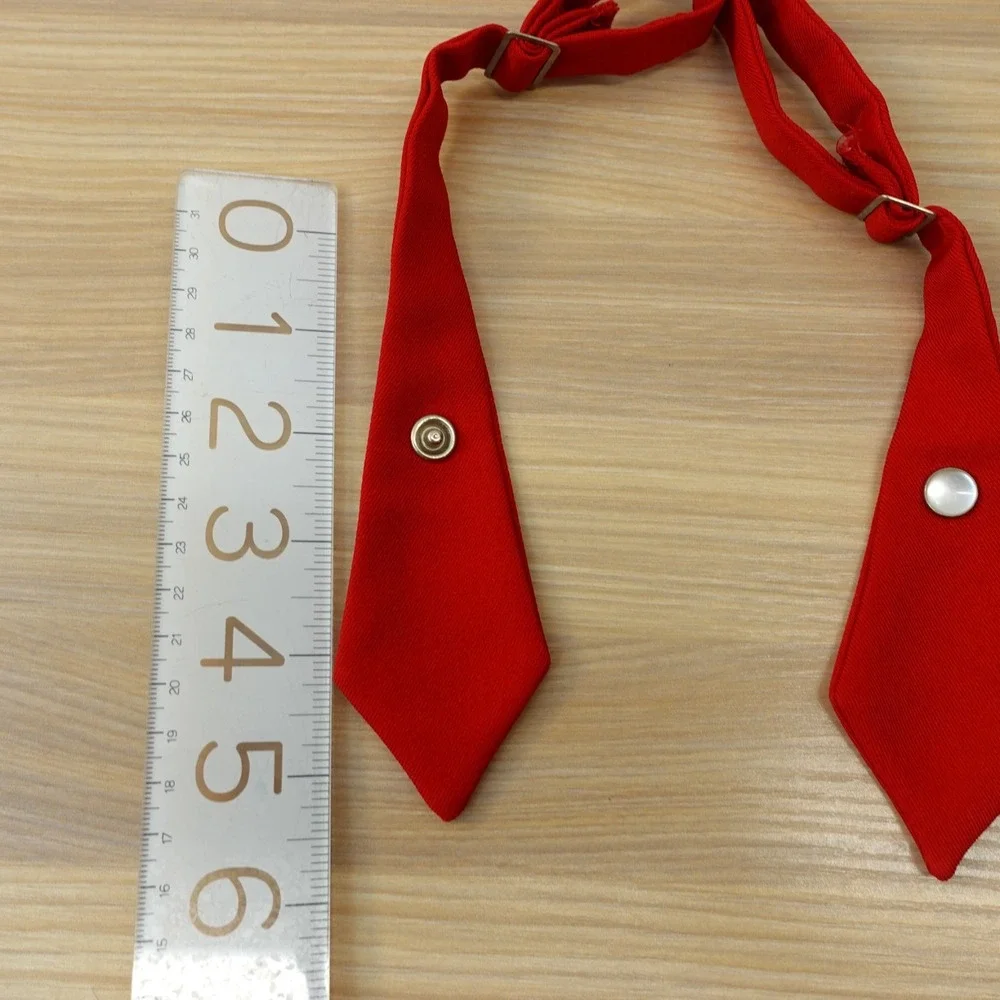 Vintage Skinny Cross Tie Girls Red Twill School Uniform Adjustable FRENCH TOAST